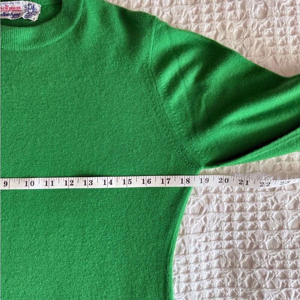 Vintage Ballantyne Cashmere Sweater Emerald Green Scotland Quiet Luxury Women S - Picture 8 of 11